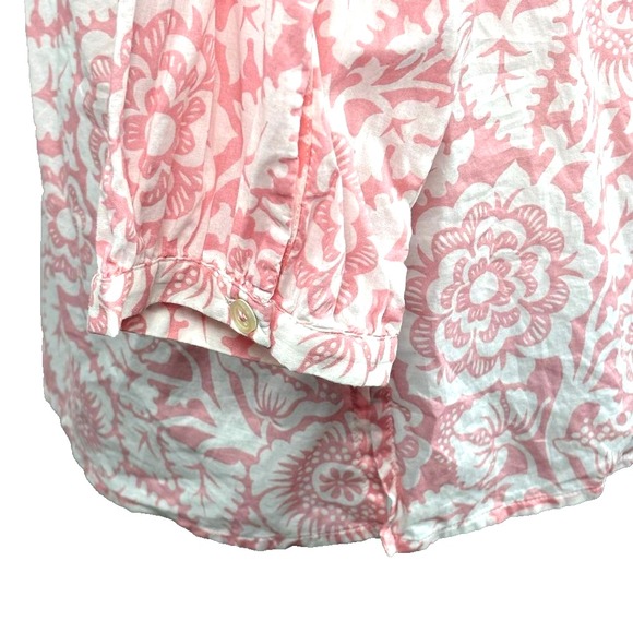 Talbots Blouse Sz Medium Pink Floral Top Lightweight Cottage Romantic Coquette - Picture 4 of 6